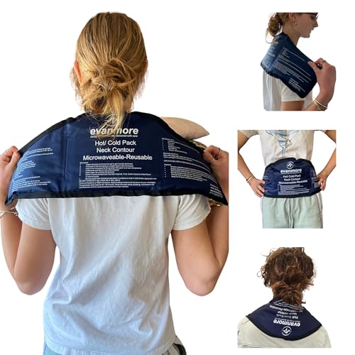 Neck Contour Hot Cold Pack Ice Gel Pad Large Upper Back Shoulder Therapy Microwave Reusable Flexible Heat Wrap Pain Relief Compress Freezer Cool Microwavable Injuries Swelling Muscle Inflammation Bag